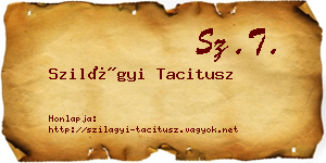 Szilágyi Tacitusz névjegykártya